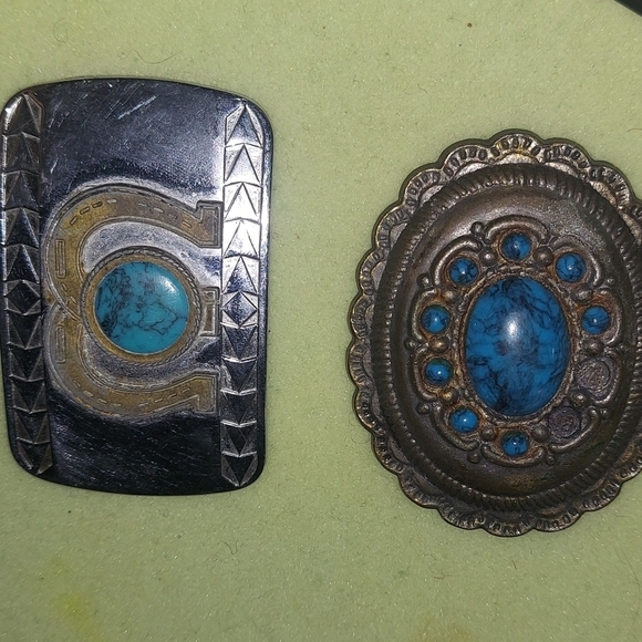 COPY - Listing is for both! Southwestern cowboy/ Indians vintage turquoise belt…